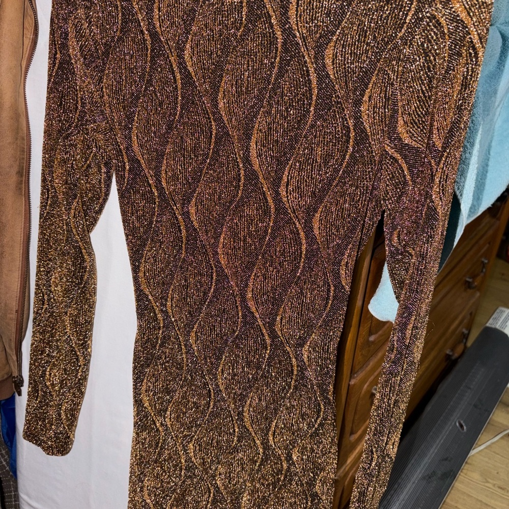 Elegant Brown Patterned Women's Dress